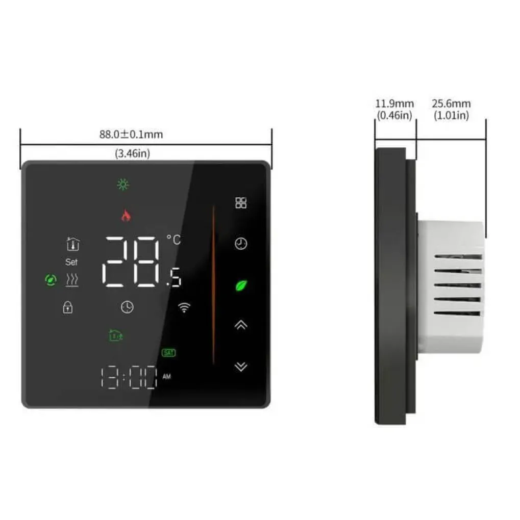 Терморегулятор Heat Plus BHT-300-B WI-FI сенсорный 16А черный (BHT300BWF)- Фото 3